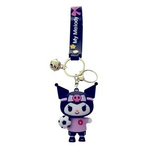 3D KUROMI BELL KEYCHAIN BAGCHARM WITH SILICONE STRAP